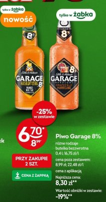 Piwo Garage 8% różne rodzaje butelka bezwrotna promocja w Żabka