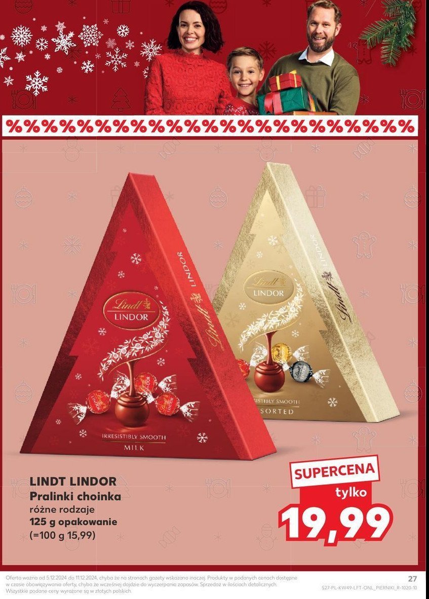 Bombonierka trójkąt assorted Lindt lindor promocja