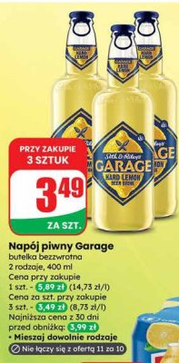 Napój piwny Garage  promocja w Dino