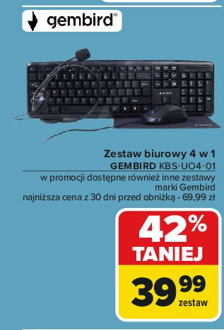 Zestaw biurowy kbs-uo4-01 Gembird promocja w Carrefour