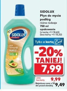 P艂yn do mycia paneli z olejkiem awokado Sidolux expert promocja