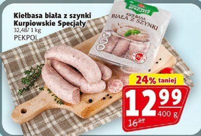 Kiełbasa biała z szynki Kurpiowskie Specjały PEKPOL promocja w Prim Market