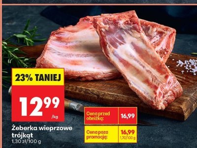Żeberka wieprzowe trójkąt na wagę promocja w Biedronka