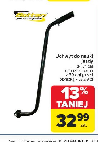 Uchwyt do nauki jazdy na rowerze dł. 71 cm Bottari promocja w Carrefour