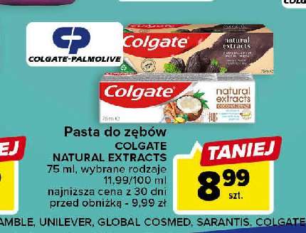 Pasta do zębów charcoal+white Colgate natural extracts promocja