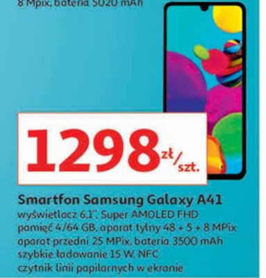 Smartfon a41 6.1" 4/64 gb niebieski Samsung galaxy promocja