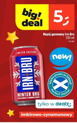 Napój gazowany Irn-Bru Winter Bru imbirowo-cynamonowy 330 ml promocja w Dealz