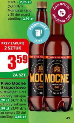 Piwo jasne butelka pet promocja w Dino