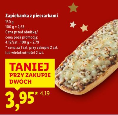 Zapiekanka z pieczarkami 150g promocja w Lidl