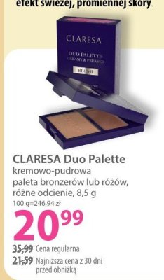 Paleta bronzerów CLARESA Duo Palette kremowo-pudrowa różne odcienie promocja w Hebe