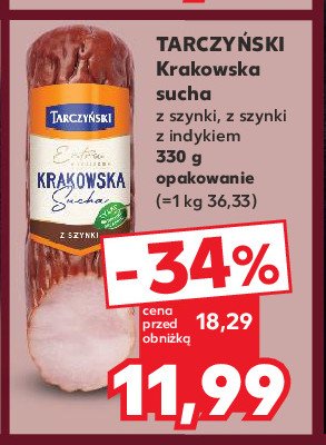 Kiełbasa krakowska sucha z indykiem Tarczyński promocja