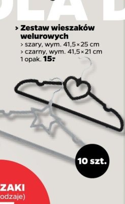 Zestaw wieszaków welurowych 10 szt. promocja w Netto