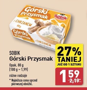 Górski przysmak o smaku chrzanu Sobik górski przysmak promocja w Aldi