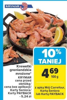 Krewetki grenlandzkie mrożone KRYMAR promocja w Carrefour