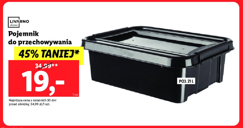 Pojemnik do przechowywania 21 l LIVARNO HOME promocja