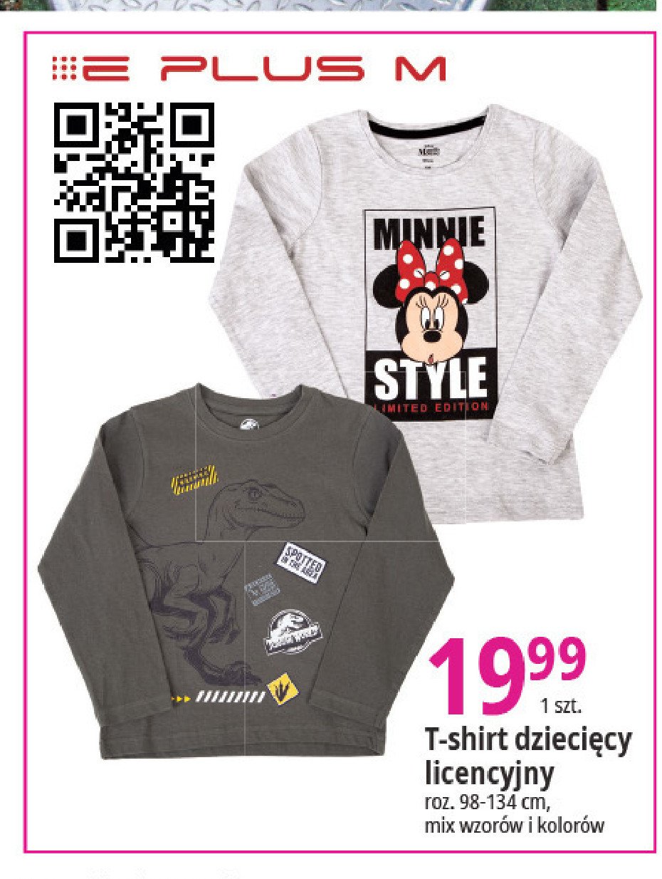 T-shirt dzieci臋cy minnie rozm. 98-134 cm E plus m promocja