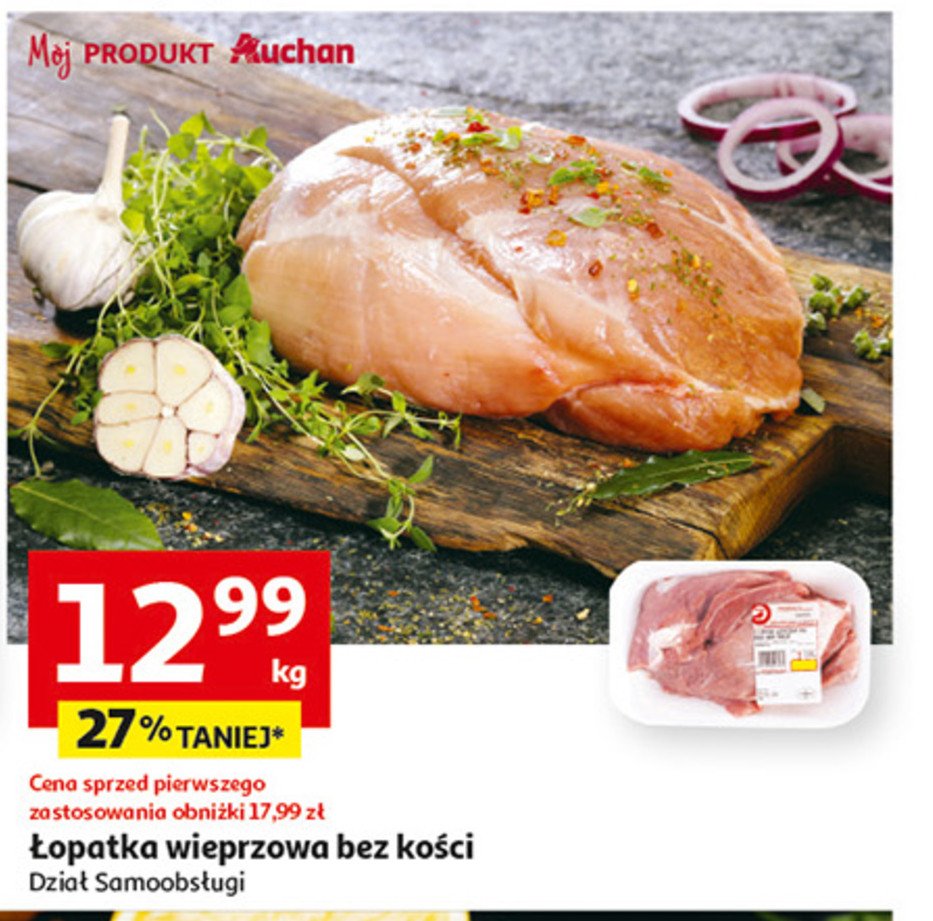 Łopatka wieprzowa bez kości Auchan promocja