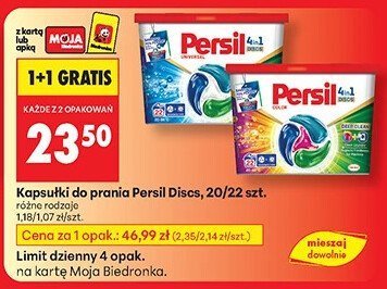 Kapsułki do prania Persil Discs 20/22 szt. promocja w Biedronka