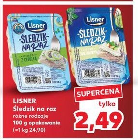 W sosie śmietankowym Lisner śledzik na raz promocja