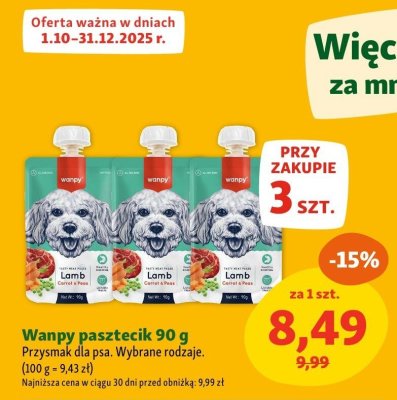 Przysmak dla psa Wanpy pasztecik Lamb 90 g promocja w MAXI ZOO
