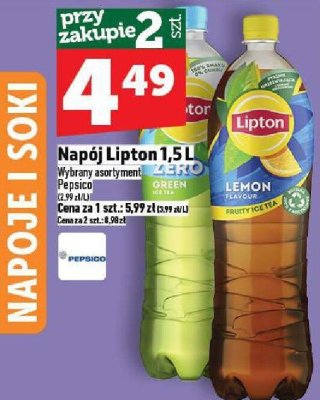Napój Lipton 1,5 L promocja w TOPAZ