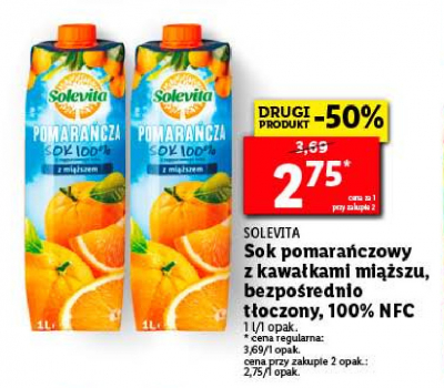 Sok pomara艅czowy z mi膮偶szem Solevita promocja