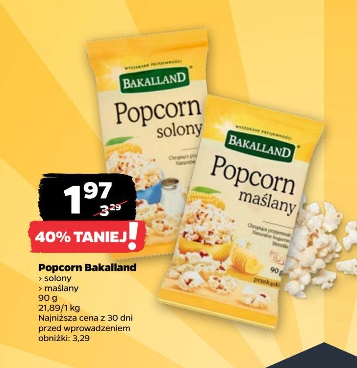 Popcorn maślany Bakalland promocja w Netto