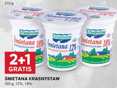 Śmietana Krasnystaw 12%, 18% promocja w Stokrotka