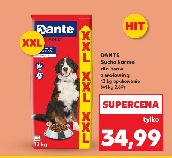 Karma dla psów wołowina Dante promocja