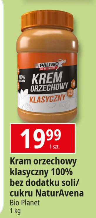 Krem orzechowy paliwo klasyczny Naturavena promocja w Leclerc