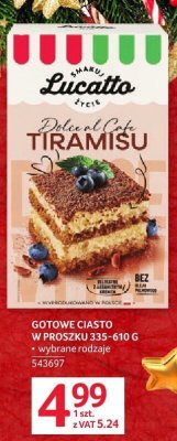 Ciasto gotowe Tiramisu Lucatto w porczkach 335-610g promocja w Selgros