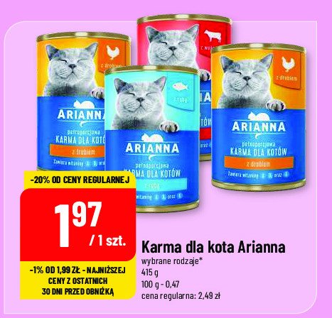 Karma dla kota z wołowiną Arianna promocja