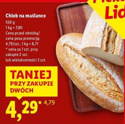 Chleb na maślance 550g promocja w Lidl