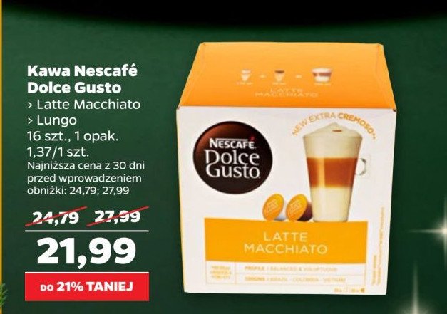 Kawa lungo Nescafe dolce gusto promocja w Netto