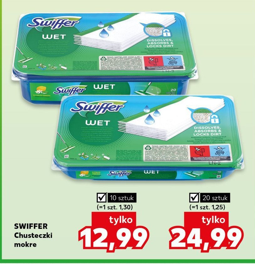 Chusteczki nawilżane do podłóg Swiffer promocja