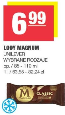 Lody Magnum Unilever wybrane rodzaje promocja w SPAR