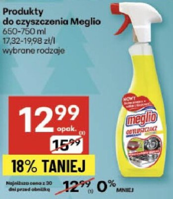 Produkty do czyszczenia Meglio wybrane rodzaje promocja w Delikatesy Centrum