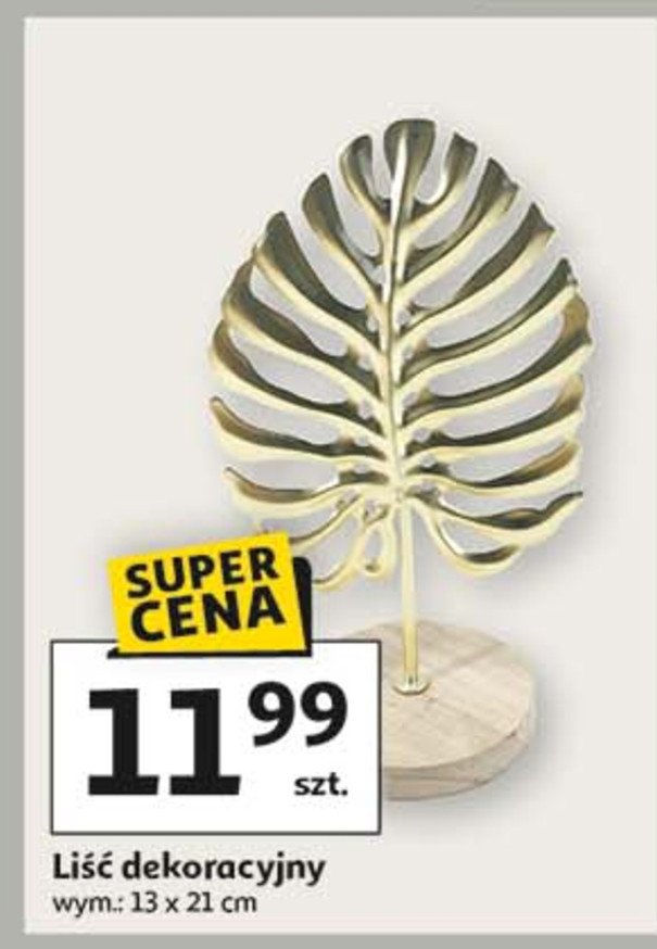 Liść dekoracyjny 13 x 21 cm promocja w Auchan