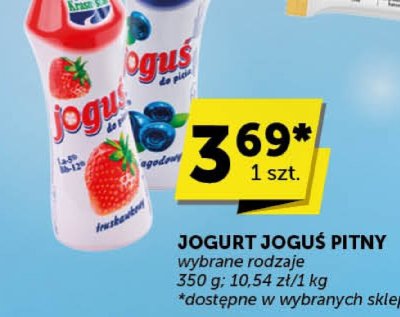Jogurt Joguś Pitny wybrane rodzaje 350 g 10.54 zł/kg promocja w Groszek