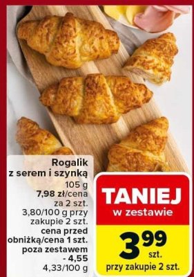 Rogalik z serem i szynką promocja w Carrefour