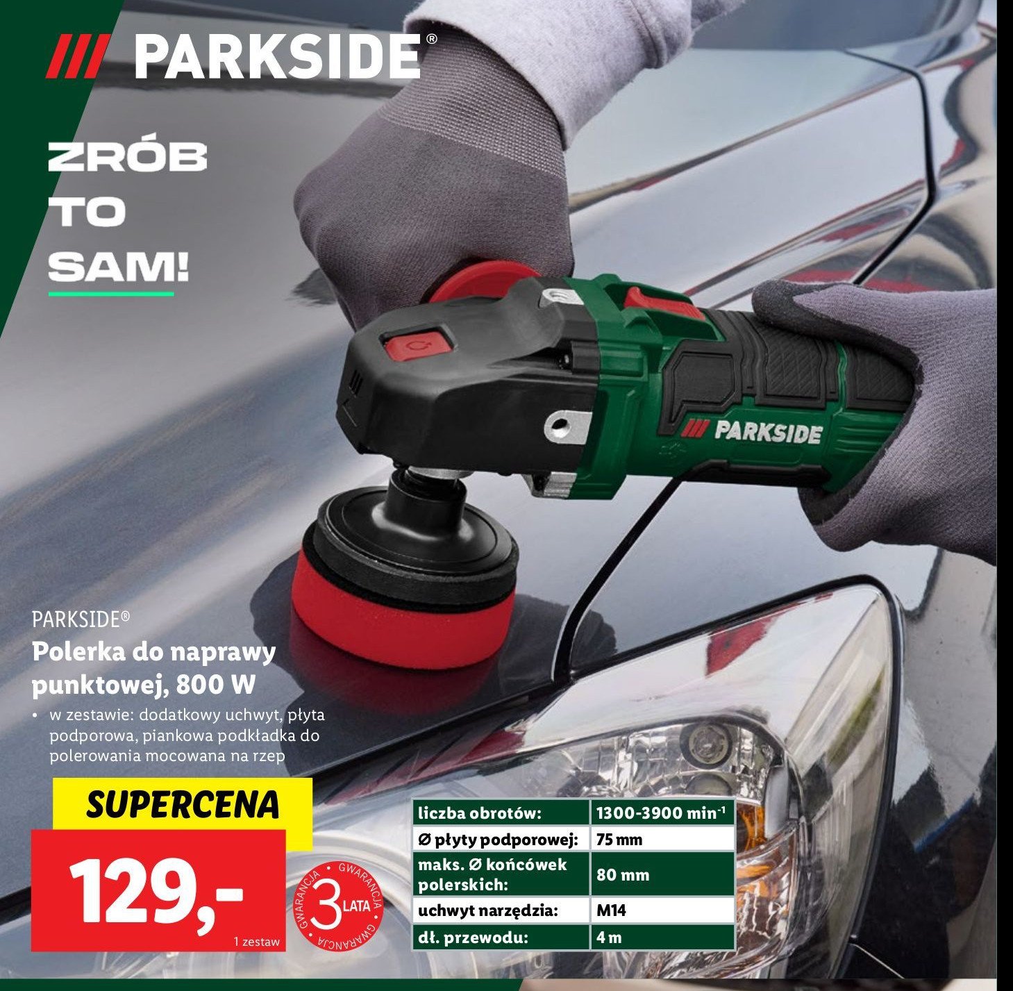 Polerka 800 w Parkside promocja w Lidl