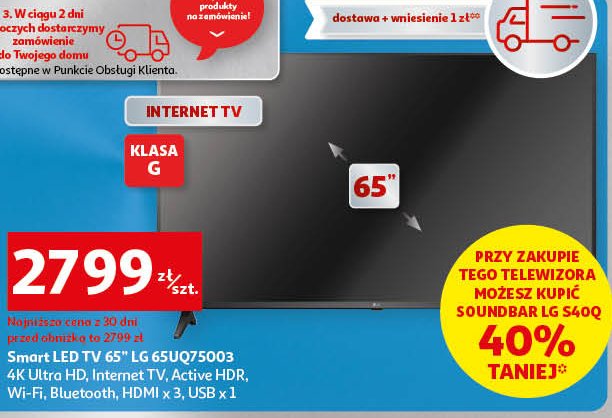 Telewizor 65'' 65uq75003 promocja