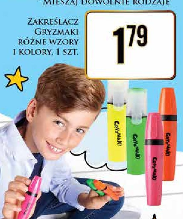 Zakreślacz żółty Gryzmaki promocja