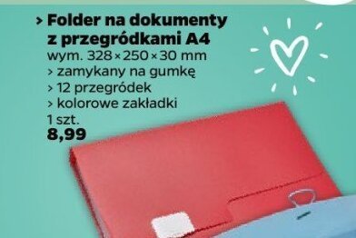 Folder na dokumenty z przegródkami A4  promocja w Netto