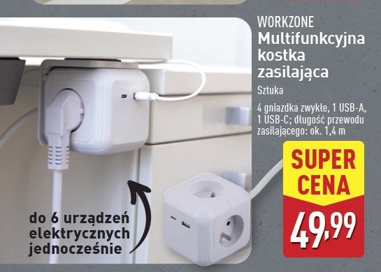 Kostka zasilająca WORKZONE promocja w Aldi