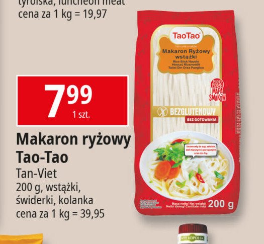 Makaron ryżowy kolanka Tao tao promocja w Leclerc