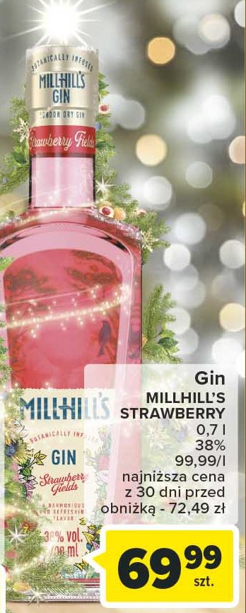 Gin Millhill's strawberry fields promocja
