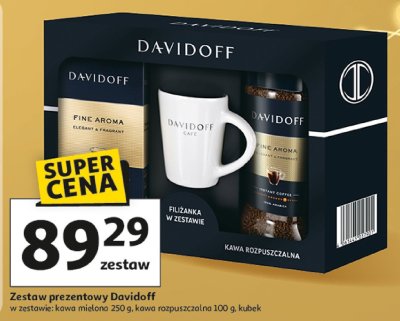 Zestaw prezentowy Davidoff w zestawie: kawa mielona 250 g, kawa rozpuszczalna 100 g, kubek promocja w Auchan