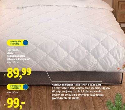 Podwójna kołdra pikowana 140x200 cm LIVARNO home promocja