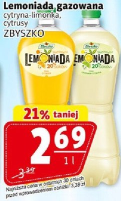 Lemoniada Lemoniada gazowana cytryna-limonka, cytryna ZBYSZKO promocja w Prim Market